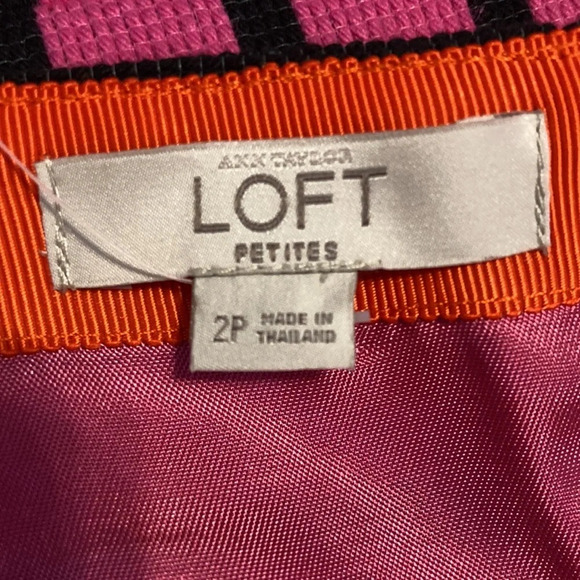 NWT LOFT Pink Color Block Stripe Skirt 2P - Picture 13 of 16